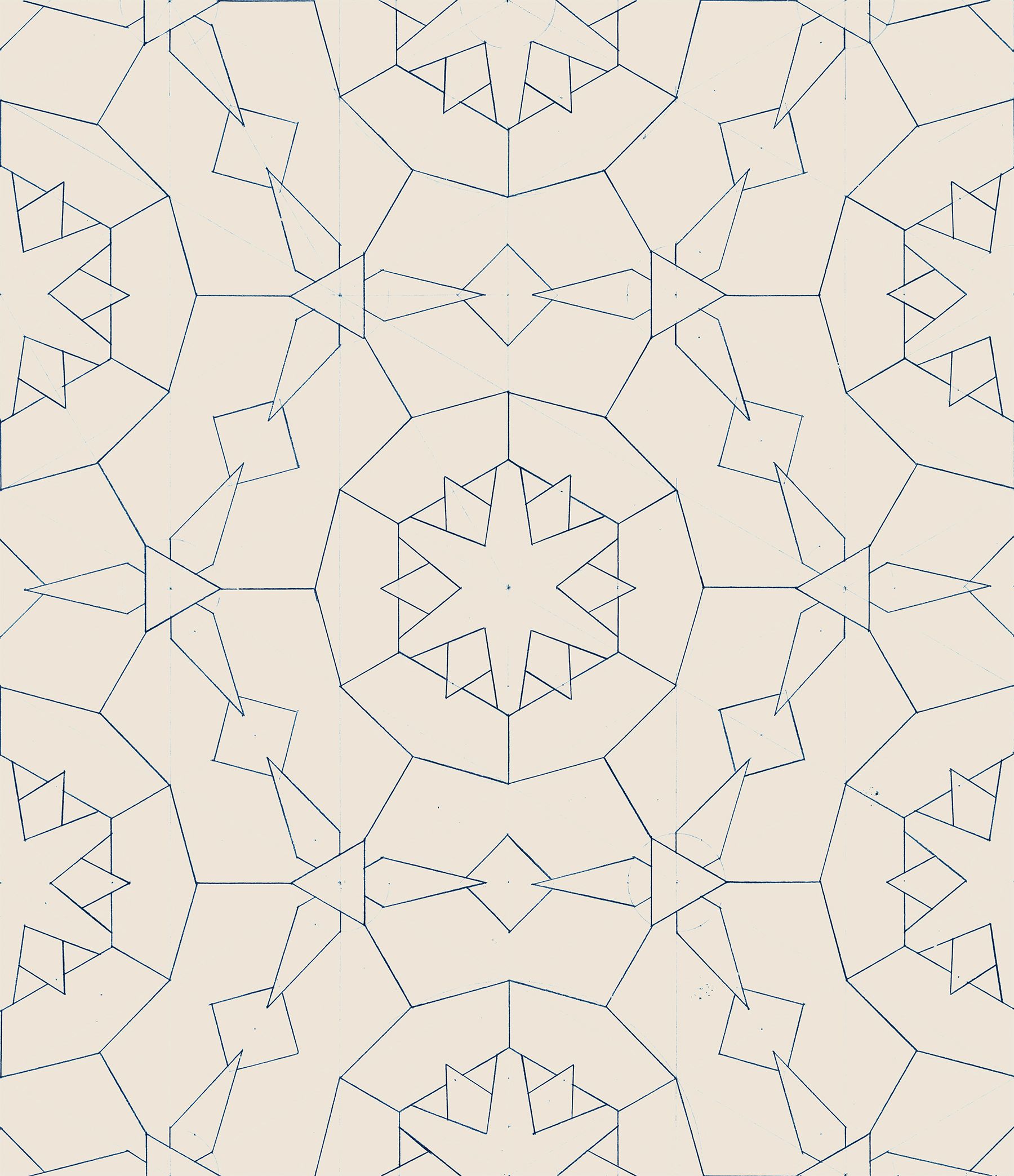 Final pattern with color added in Photoshop, cropped to extents of repeatable pattern. Wall paint RGB values used for background color.